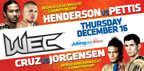 December's WEC event features two title fights