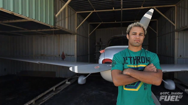 Josh Koscheck with his airplane
