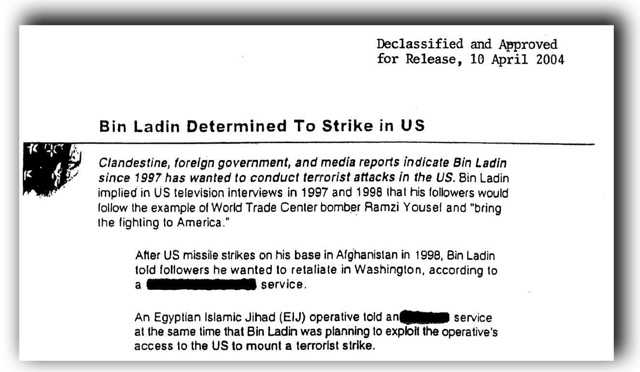what bush knew 9/11 CIA warning