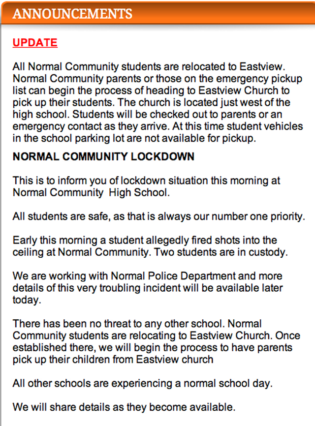 Normal Community High School shooting Illinois