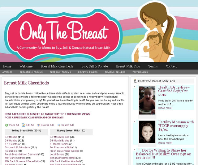 women buying and selling breast milk online