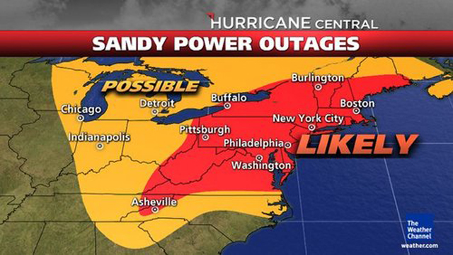 hurricane sandy power outages