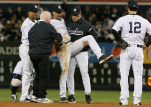 Derek Jeter, broken ankle, Yankees, baseball