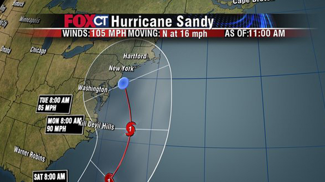 Sandy Hits CT Monday and Jersey Tuesday