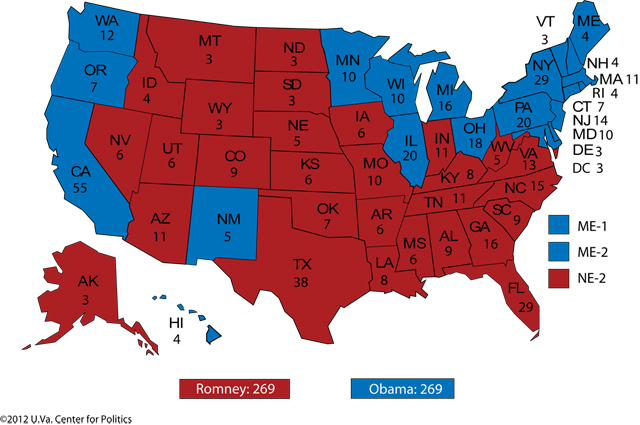 Romney Biden electoral college tie