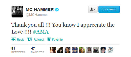 MC Hammer, Top 10, American Music Awards, PSY