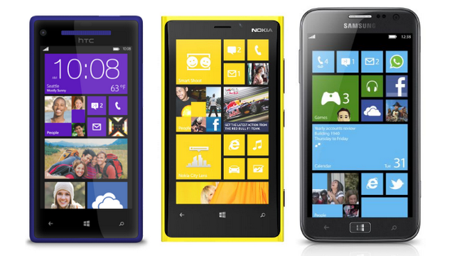 HTC Windows Phone 8X and Windows Phone 8S,  Nokia Lumia 920 and Lumia 820 and the Samsung Galaxy Ativ S