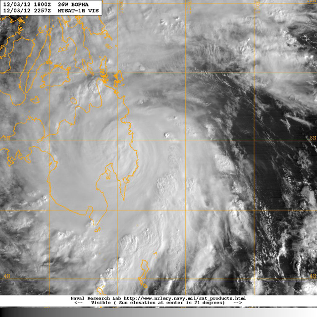 typhoon bopha landfall phillipines