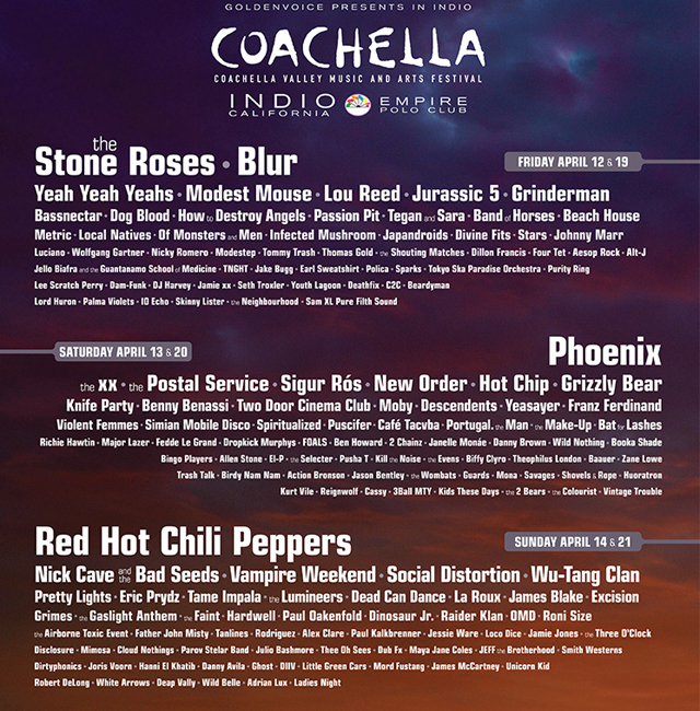 Coachella 2013 Lineup 