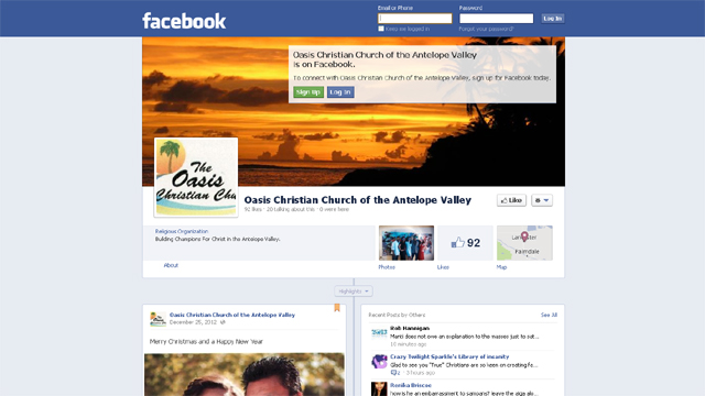 Oasis Christian Church Facebook Page