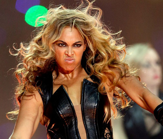 Beyonce in Super-Bowl Half-Time Show.