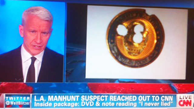 Christopher Dorner Anderson Cooper bullethole coin