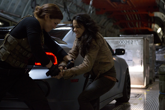 Carano and Michelle Rodriguez in an epic girlfight on the set of Fast & Furious 6 in London. 