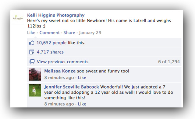 newborn 13-year-old facebook