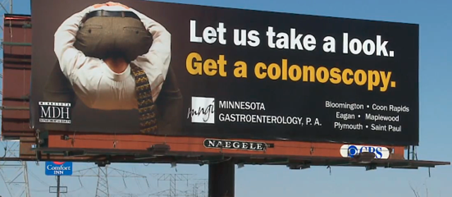butt billboard minnesota colonoscopy
