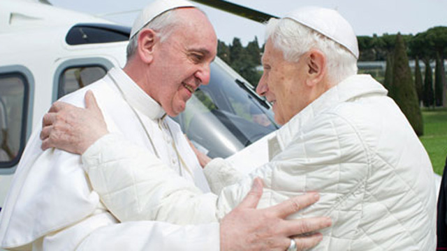 Pope Francis Pope Benedict Castel Gandolfo Two Popes meeting