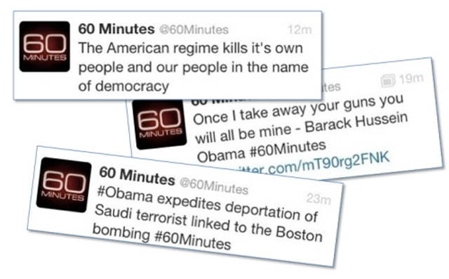 Tweets sent from 60 Minutes' hacked profile