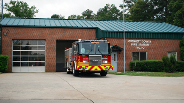Gwinnett County Fire Station No. 10, where the firefighters of Local Engine 10 are stationed. It's 3 miles from the scene of the standoff.  (Photo via Gwinnett County Government)