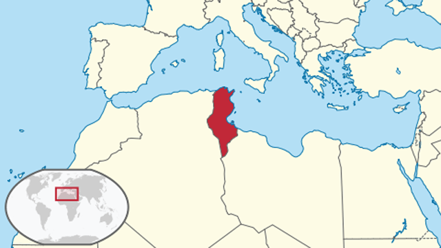 Tunisia is located in northern Africa. (Map via Wikipedia.)
