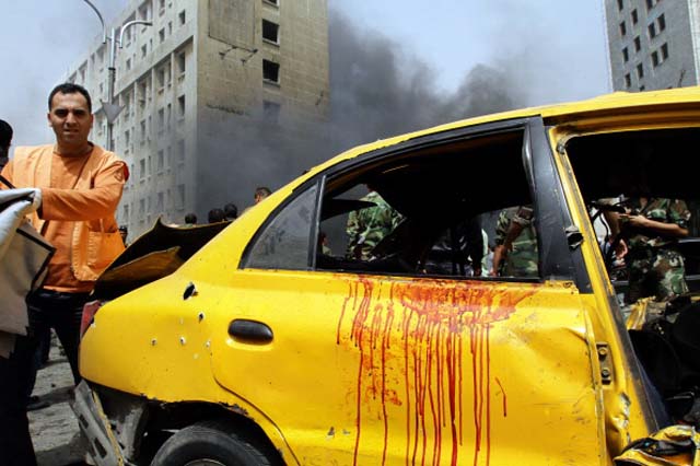 Syria War car bomb damascus
