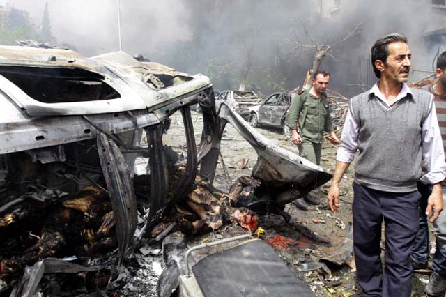 Syria Civil War Damascus Car Bomb