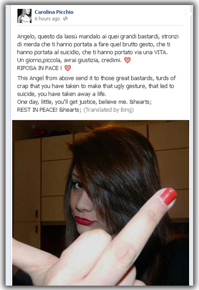 Carolina Picchio Italian teenager who was bullied on Facebook