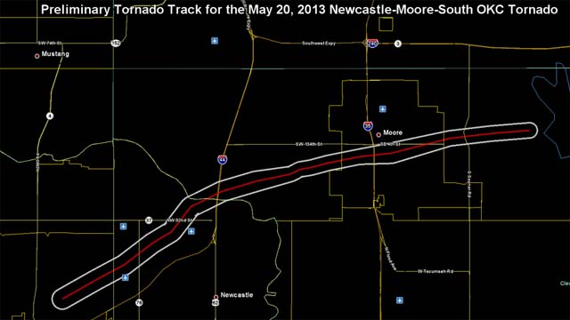 Tornado Track Moore