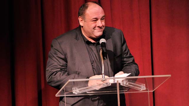  Actor James Gandolfini speaks onstage at the 2012 New York Film Critics Circle Awards at Crimson on January 7, 2013 in New York City. (Photo by Stephen Lovekin/Getty Images) 