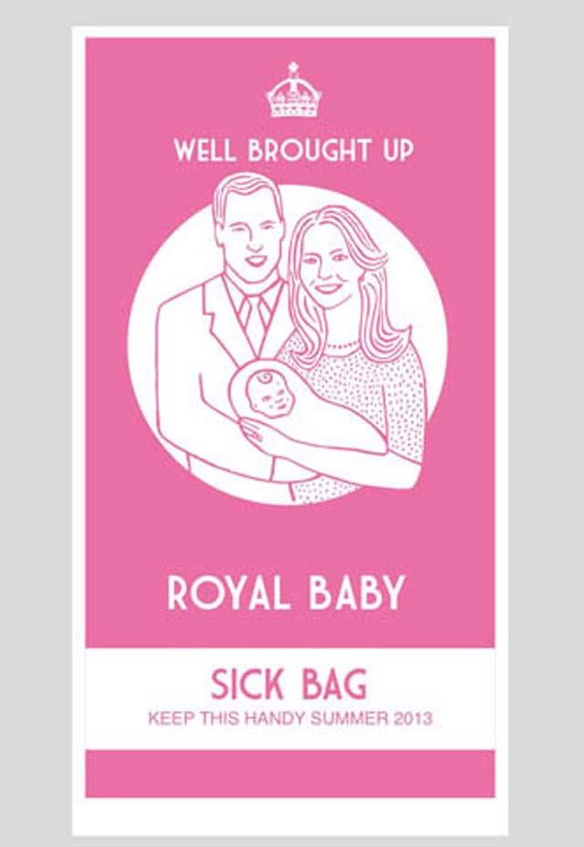 Royal Baby, Royal Baby Merchandise, Royal Baby Bag, Sick Bag
