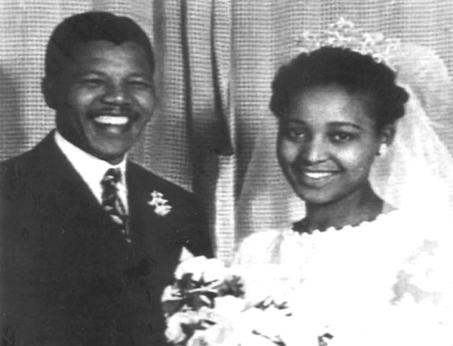 Nelson Mandela and his then-wife Winnie at their wedding in 1957. She is currently and executive member of the ANC (Getty Images)