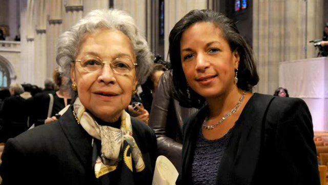 Rice with her mother Lois Dickson Fitt