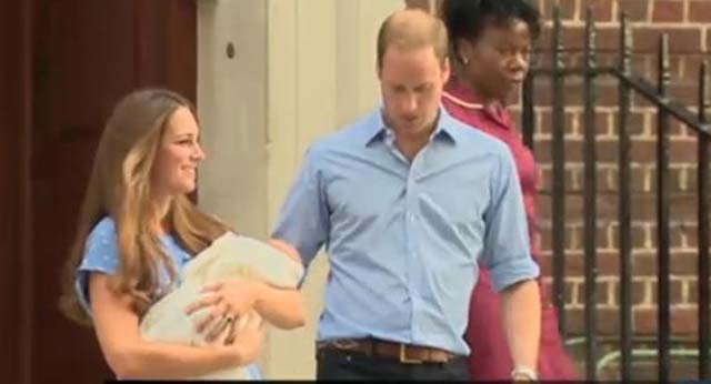Royal Baby, Appearance, Boy, Kate Middleton, Prince William, Lindo Wing, St. Mary's, Hospital Steps, Princess Diana, Duchess of Cambridge, Duke of Cambridge, Kate Middleton, Prince William, Prince Harry, London, Father, Mother, Crowd, Security