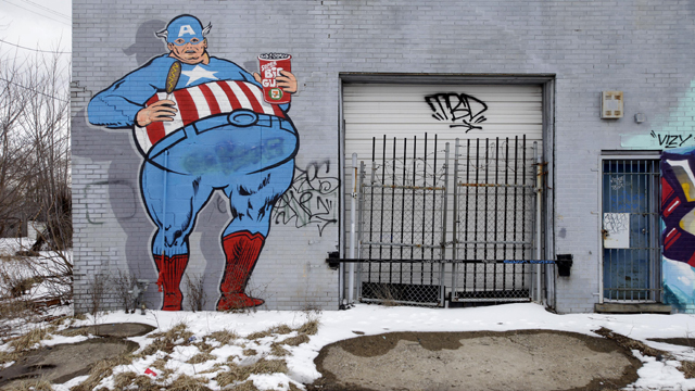 Graffiti covers a building in Detroit, Michigan.  (Getty Images)