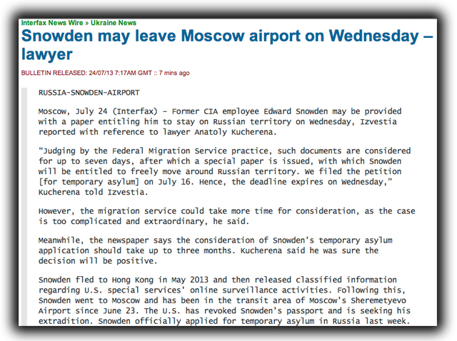 Edward Snowden Russian Airport Asylum Sheremetyevo Extradition NSA Leaker