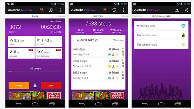 best health and fitness apps for android runtastic pedometer