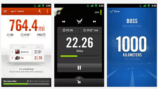best health and fitness apps for android nike+ running