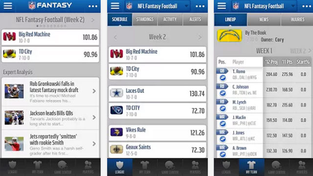best nfl football apps for android nfl.com fantasy footballs 2013