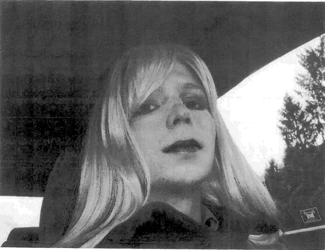 Bradley Manning dressed as a woman transgender