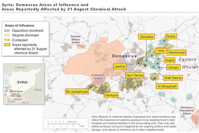 syria chemical weapons attacks map