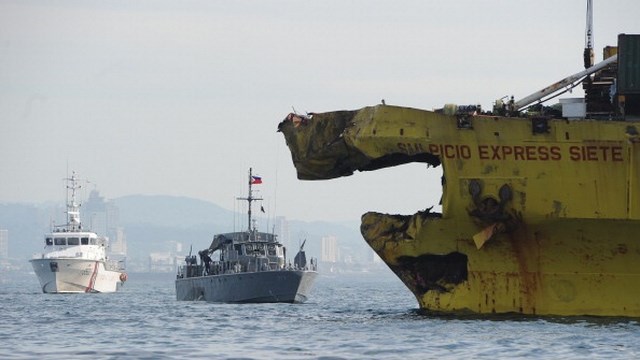 damaged cargo ship