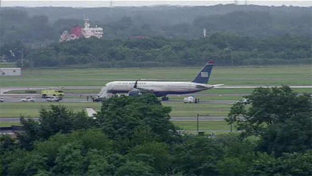 U.S Airways plane on the ground. 