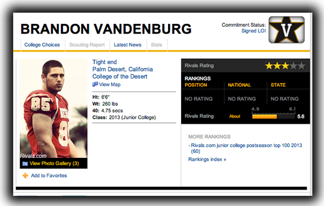 Brandon Vandenburg Highlights High School Vanderbilt Player Rape