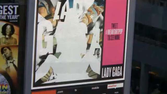 Lady Gaga Art Pop Cover Reveal Times Square, Lady Gaga Art Pop Livestream Video, I Heart Art Pop