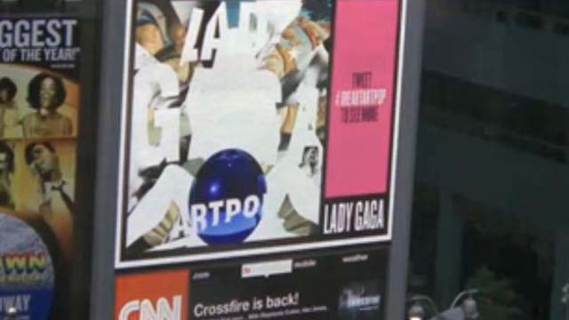 Lady Gaga Art Pop Cover Reveal Times Square, Lady Gaga Art Pop Livestream Video, I Heart Art Pop
