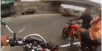 brazil biker helmet cam gunpoint video