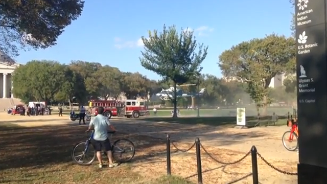 man on fire at national mall