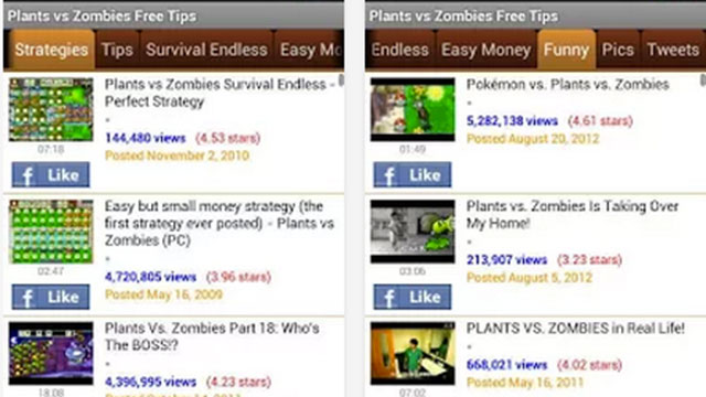 plants vs zombies free tips android app