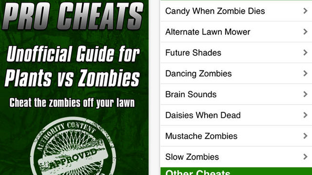 pro cheats plants vs zombies unofficial edition iphone app