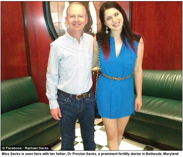 Rachael Sacks with her father via The Daily Mail