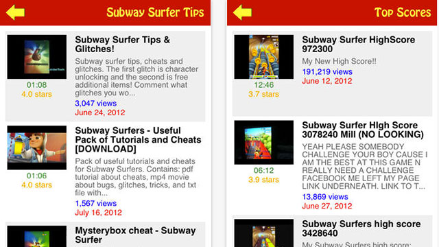 videos and tweets for subway surfers iphone app